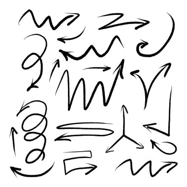 Grunge çizimi el yapımı suluboya karalama vektör kümesi 