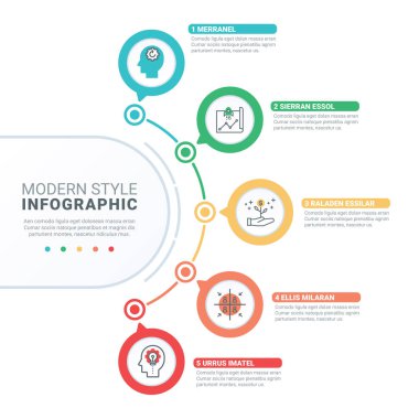 Modern stil soyut infographics numara seçenekleri şablon vektör çizim iş akışı düzeni diyagramı iş adım seçenekleri banner web tasarımı için renkli kullanılabilir