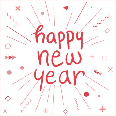 Mutlu yeni yıl çizilmiş yazı