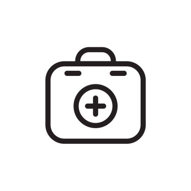 Bavul simge logo beyaz vektör şablon üzerinde izole