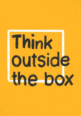 Kutu Dışında Düşünün Renkli Soyut El Günlük İlham için Poster çizilmiş