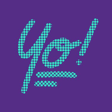 Yo Tebrik Kartı Afişi Mor Mavi Metin Harfleri