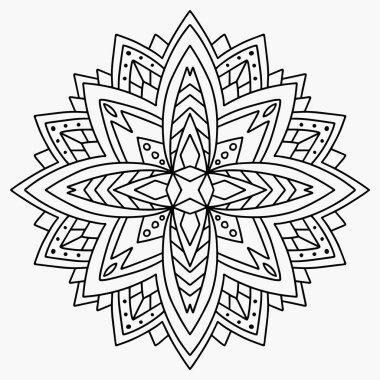 Çiçek Mandala. Vintage dekoratif öğeler. Oryantal desen vektör çizim. Islam, Arapça, Indian, Fas, İspanya, Türk, pakistan, Çin, mistik, Osmanlı motifleri