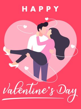 Sevgililer günü kart vektör çift 