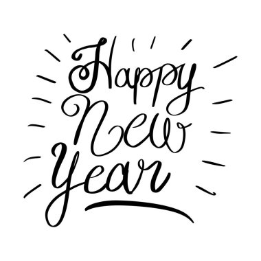 Mutlu yeni yıl çizilmiş yazı