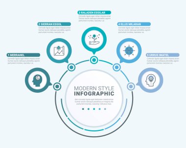 Modern stil soyut infographics numara seçenekleri şablon vektör çizim iş akışı düzeni diyagramı iş adım seçenekleri banner web tasarımı için renkli kullanılabilir
