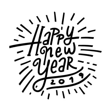 Yeni yıl arifesinde boş geçmiş için mutlu yeni yıl 2019 kutlama tebrik kartı.