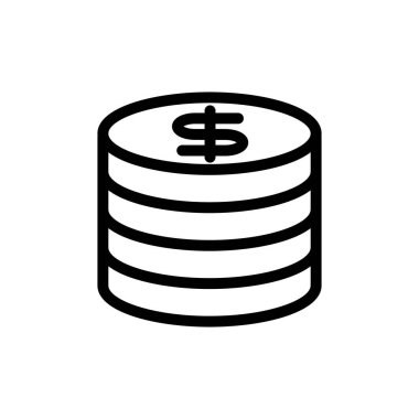 sikke siyah ve beyaz vektör simgesi