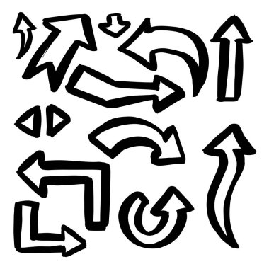 Grunge çizimi el yapımı suluboya karalama vektör kümesi