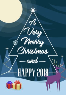 Handdrawn Merry Noel yazı tipografi selamlar kart