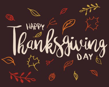 Mutlu Şükran Kart Tasarım Handdrawn Harfler Çizim Style