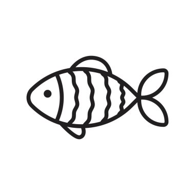 balık siyah ve beyaz vektör simgesi