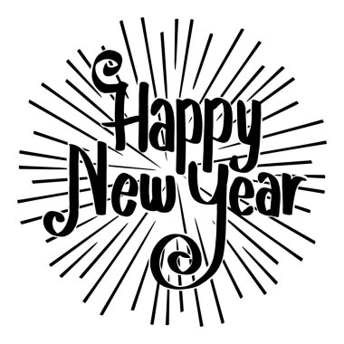 Yeni Yılınız Kutlu Olsun. Metin sıçratan hareket tarzı arka plan olarak dekore edilmiş. Soyut tasarım arka plan ile. Desen afiş şablon