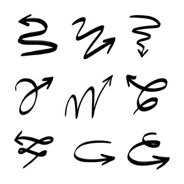 Grunge çizimi el yapımı suluboya karalama vektör kümesi 