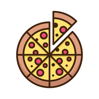 Pizzanın vektör çizimi 