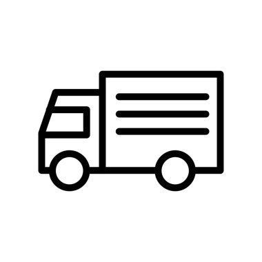 Kamyonun siyah ve beyaz vektör simgesi