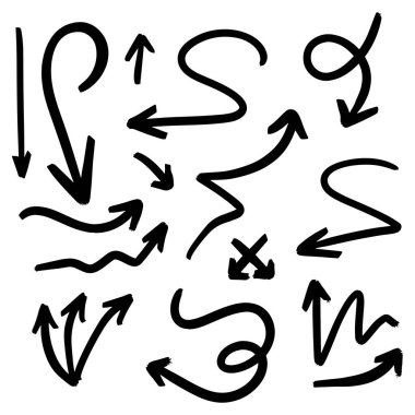 Grunge çizimi el yapımı suluboya karalama vektör kümesi 