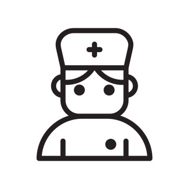 doktor siyah beyaz vektör simgesi