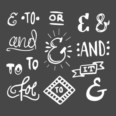 Beyaz arka planda izole el lettered işaretleri ve sloganların koleksiyonu. Düğün davetiyeleri için büyük vektör tasarım seti, tarih kartları ve tasarım diğer sabit türü kaydetmek