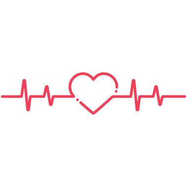Heartbeat Line Heart Cardio  clipart