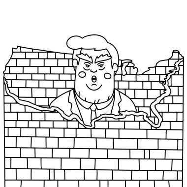 Washington Dc, bize - Şubat 2019: Cumhurbaşkanı Donald Trump vektör çizim karikatür portre