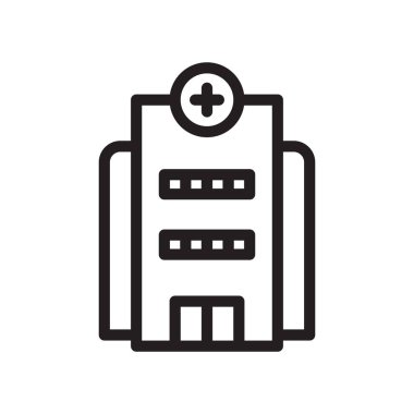 hastanenin siyah beyaz vektör simgesi