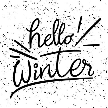 Merhaba dekoratif tebrik kartı yazı kış