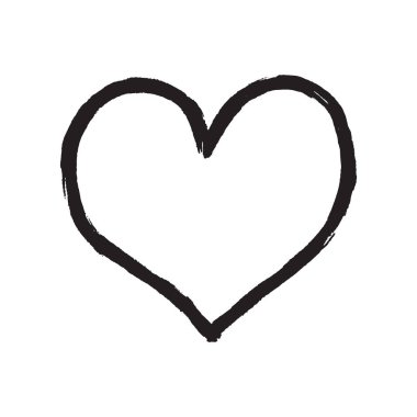 Doodle Fırça Mürekkep Stili Vektör Çiziminde El Çizilmiş Kalp
