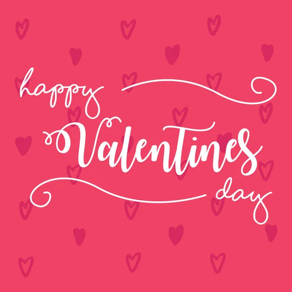 Щасливий День Святого Валентина Типографіки Плакат Серця Рукописні Каліграфії Текст — стоковий вектор