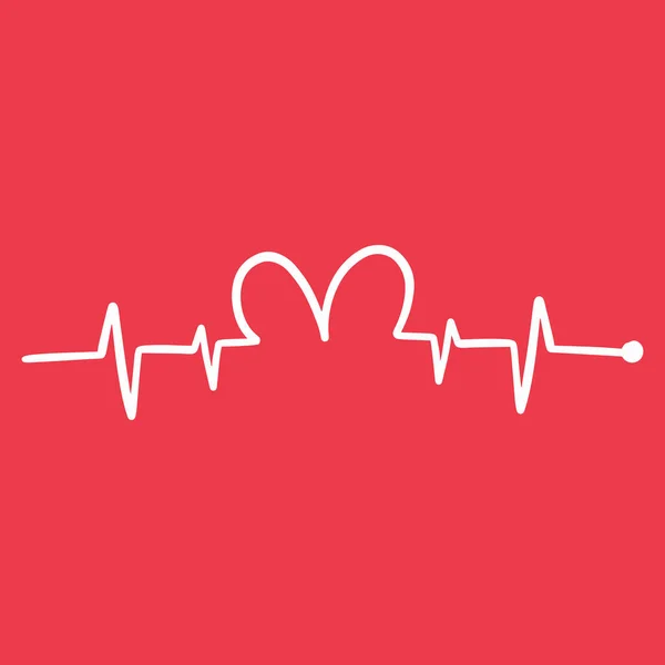 Heartbeat Linje Cardio Minimal Stil Ikon Symbol Dras För Hand — Stock vektor
