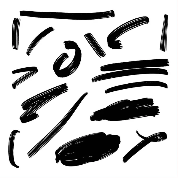 Kézzel Készített Kollekció Készlet Aláhúzott Strokes Marker Brush Doodle Style — Stock Vector