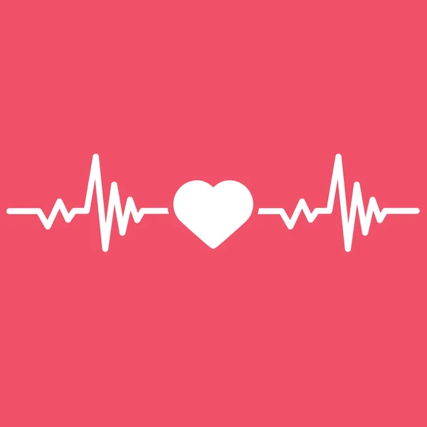 Heartbeat Line Cardio Minimal Style Icon Symbol — Stock Vector