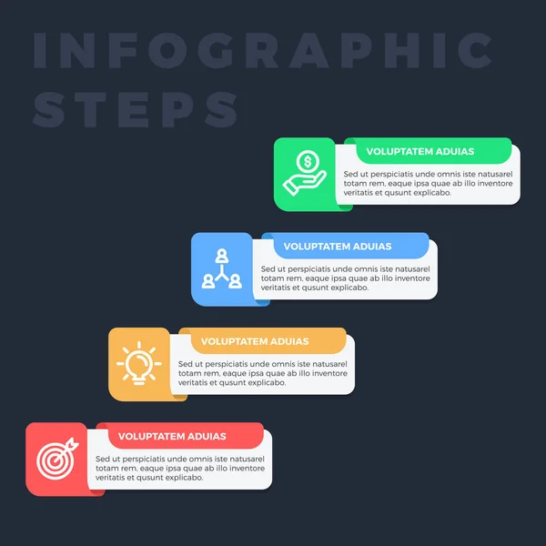 Szablon Połączone Kroki Infografiki Ilustracja Wektorowa Może Być Używany Układu — Wektor stockowy