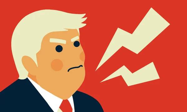 Washington Febrero 2019 Presidente Donald Trump Vector Ilustración Caricatura Retrato — Vector de stock