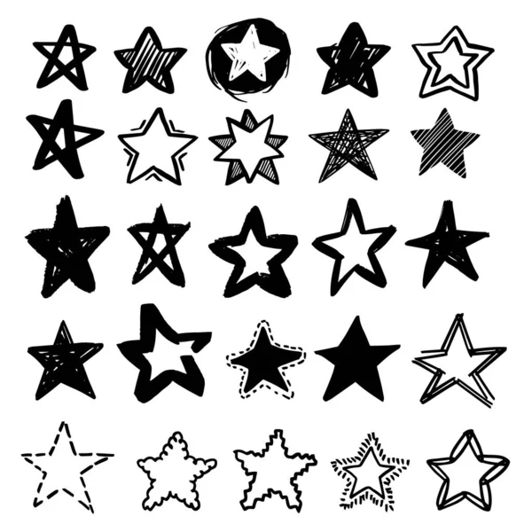 Patrón Estrellas Geométricas Modernas Vector Star Pattern Fondo Dibujado Mano — Vector de stock