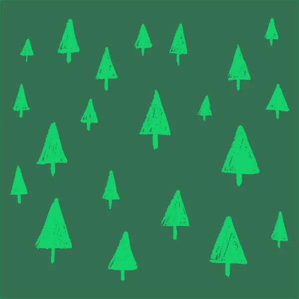 Modèle Arbre Noël Dessiné Main Idéal Pour Les Cartes Vœux — Image vectorielle