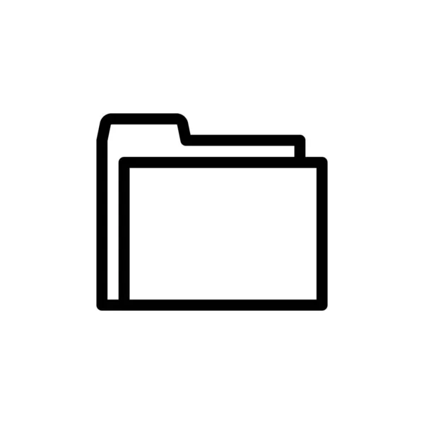 Icono Vector Blanco Negro Carpeta — Vector de stock