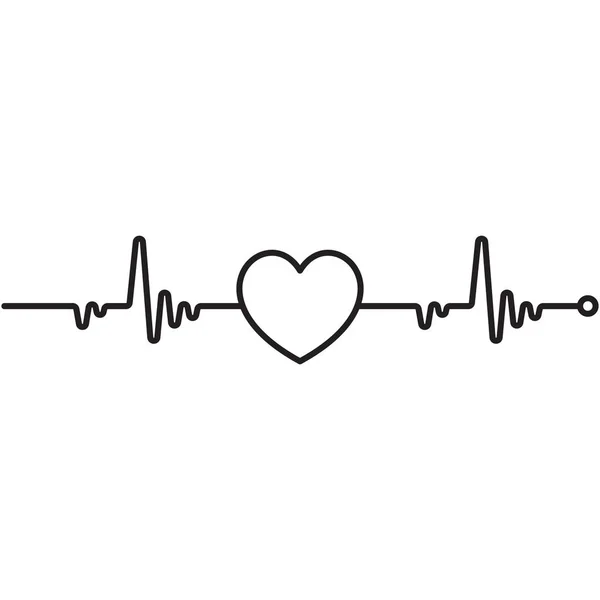 Symbole Icône Style Cardio Vasculaire Ligne Battement Coeur — Image vectorielle