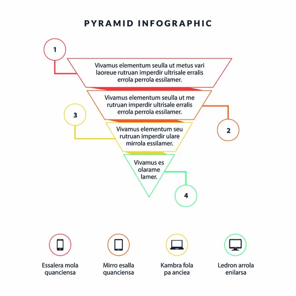 Infografische Elemente Mit Schritten Und Beschreibung Daneben — Stockvektor