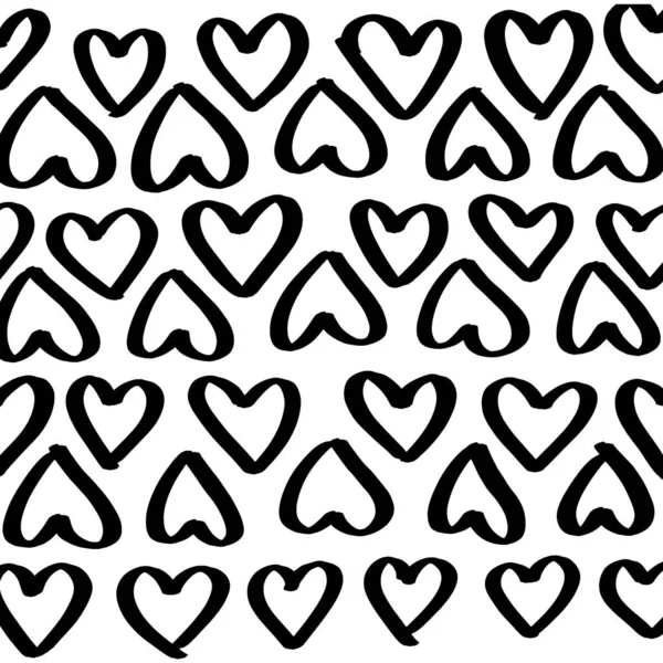 Conjunto Nueve Corazón Dibujado Mano Corazones Marcadores Ásperos Hechos Mano — Vector de stock