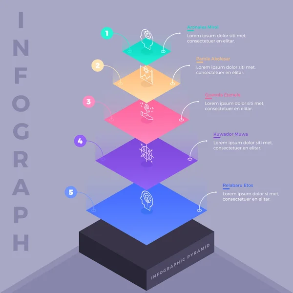 Éléments Infographie Avec Étapes Description Côté — Image vectorielle