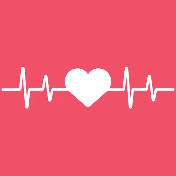 Linea Heartbeat Simbolo Icona Stile Cardio Minimale — Vettoriale Stock