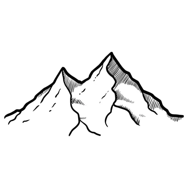 Imagen Dibujada Mano Pico Montaña Estilo Grabado Vector Illustration Eps — Archivo Imágenes Vectoriales