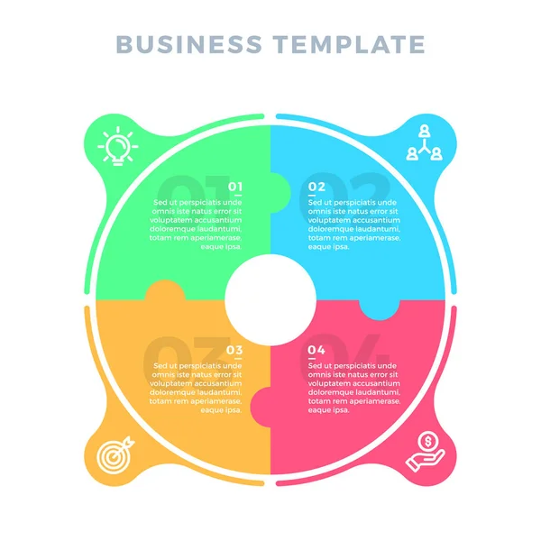 Modern Infographic Puzzle Elemekből Vektor Web Design Workflow Elrendezéshez Használható — Stock Vector