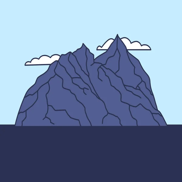 Imagen Dibujada Mano Pico Montaña Estilo Grabado Vector Illustration Eps — Vector de stock