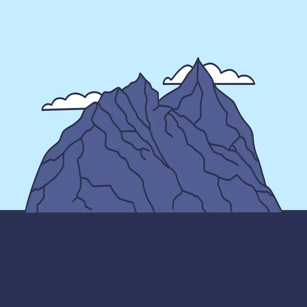 Imagen Dibujada Mano Pico Montaña Estilo Grabado Vector Illustration Eps — Archivo Imágenes Vectoriales