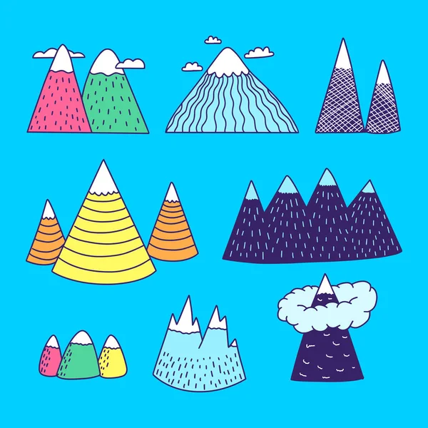 Image Dessinée Main Sommet Montagne Style Gravure Illustration Vectorielle Eps — Image vectorielle