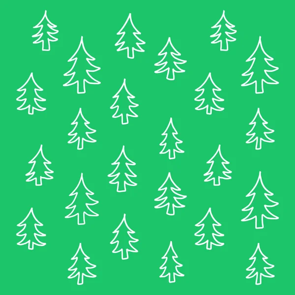 手写的圣诞树图案 适用于贺卡 包裹和海报 — 图库矢量图片