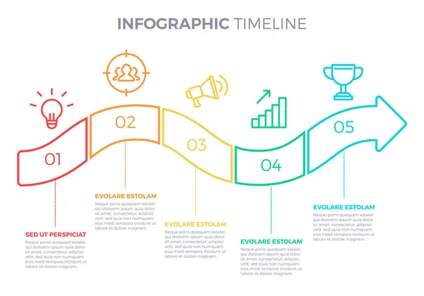 Nowoczesny Styl Streszczenie Infografiki Timeline Kroki Opcje Numer Szablon Ilustracja — Wektor stockowy