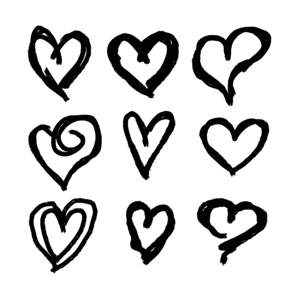 Набір Сердець Ізольовано Фоні Може Використовуватися Вітальних Листівок Плакатів Або — стоковий вектор